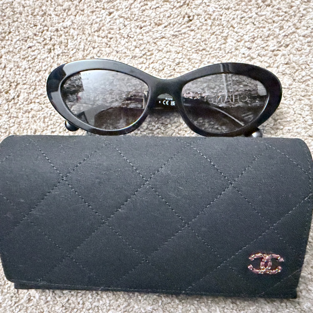 CHANEL 54MM OVAL SUNGLASSES